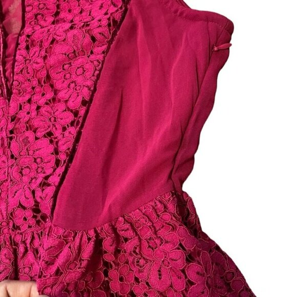 Dex Maroon Lace Mini Dress US M - Picture 5 of 8